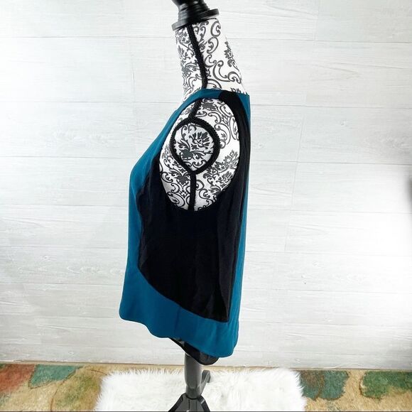 Rebecca Minkoff Keyhole Colorblock Silk Blend Shift Tank Top - Picture 6 of 8